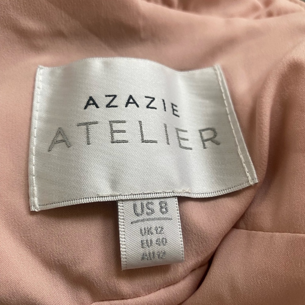 NWT Azazie Atelier Stevie Dress Women 8 Floral Mauve Multi Romantic Long Sleeves - Picture 13 of 14